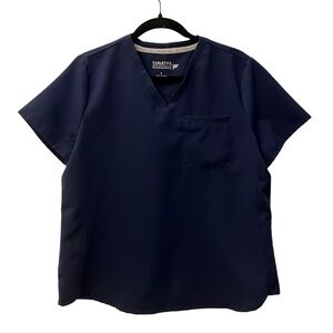 Fabletics Navy Vital 1-Pocket Scrub Top